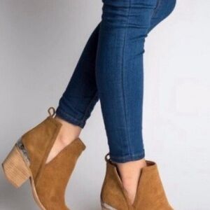 Jeffrey Campbell Cromwell Western Ankle Boot Tan Suede size 6